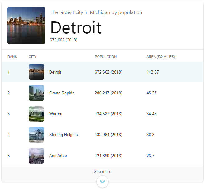 Largest Cities in Michigan